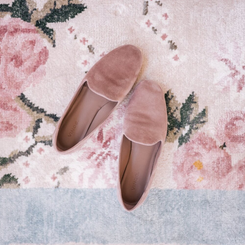 NIB‎ VINCE Women's Milo Suede Leather Flat Loafers in Hydrangea - Picture 5 of 15